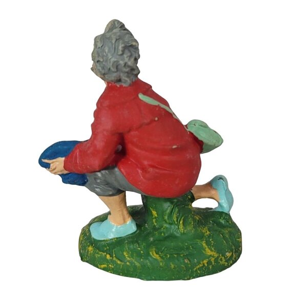 Christmas Nativity Beggar Kneeling Blind Man Hat 4" Paper Mache Hand Painted VTG - Picture 4 of 9